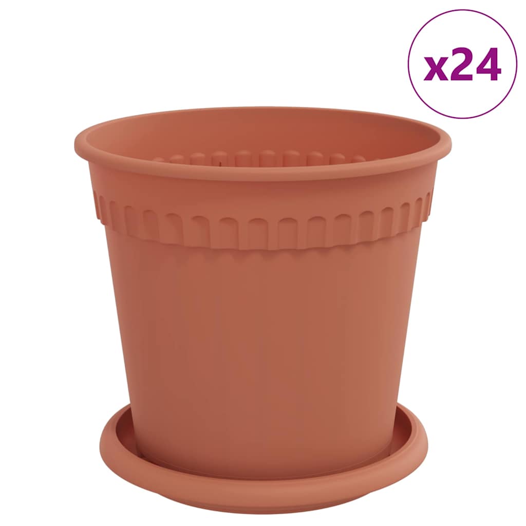 Augu podi 24 pcs Ķieģeļu sarkans Ø 17 x 14 cm Plastmasa
