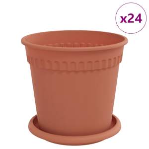 Květináče 24 pcs Cihlově červená Ø 17 x 14 cm Plast - obrázek 2