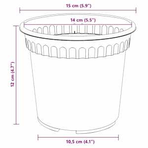 Květináče 24 pcs Černá Ø 15 x 12 cm Plast - obrázek 11