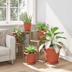 Květináče 6 pcs Cihlově červená Ø 26 x 21.5 cm Plast - obrázek 4