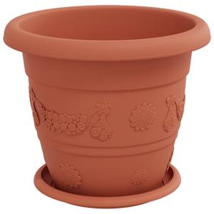 Květináče 6 pcs Cihlově červená Ø 26 x 21.5 cm Plast - obrázek 5