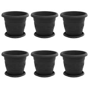 vidaXL Taimepotid 6 tk Must &Oslash; 22 x 18 cm Plastmass