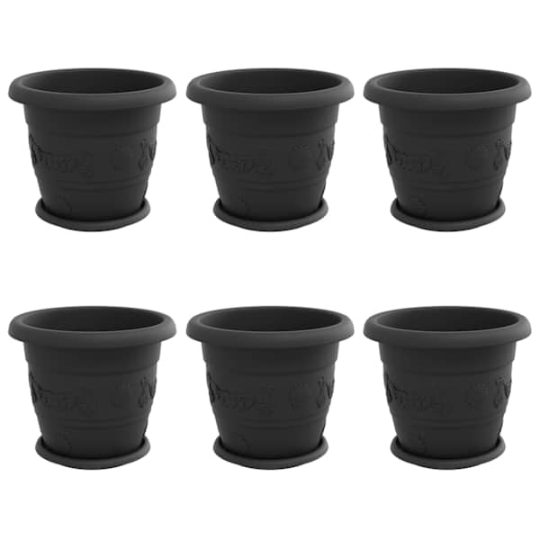 vidaXL Taimepotid 6 tk Must &Oslash; 30 x 25 cm Plastmass