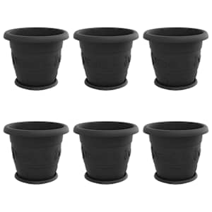 Květináče 6 pcs Černá Ø 26 x 21.5 cm Plast - obrázek 2