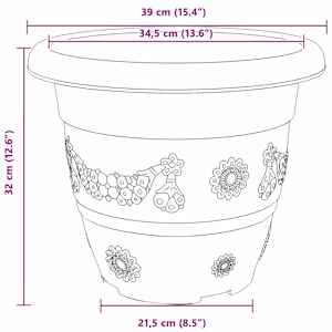Květináče 6 pcs Černá Ø 26 x 21.5 cm Plast - obrázek 11