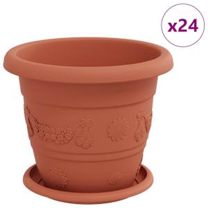 Květináče 24 pcs Cihlově červená Ø 26 x 21.5 cm Plast - obrázek 2