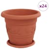 vidaXL Taimepotid 24 tk Kohviroosa &Oslash; 26 x 21.5 cm Plastmass