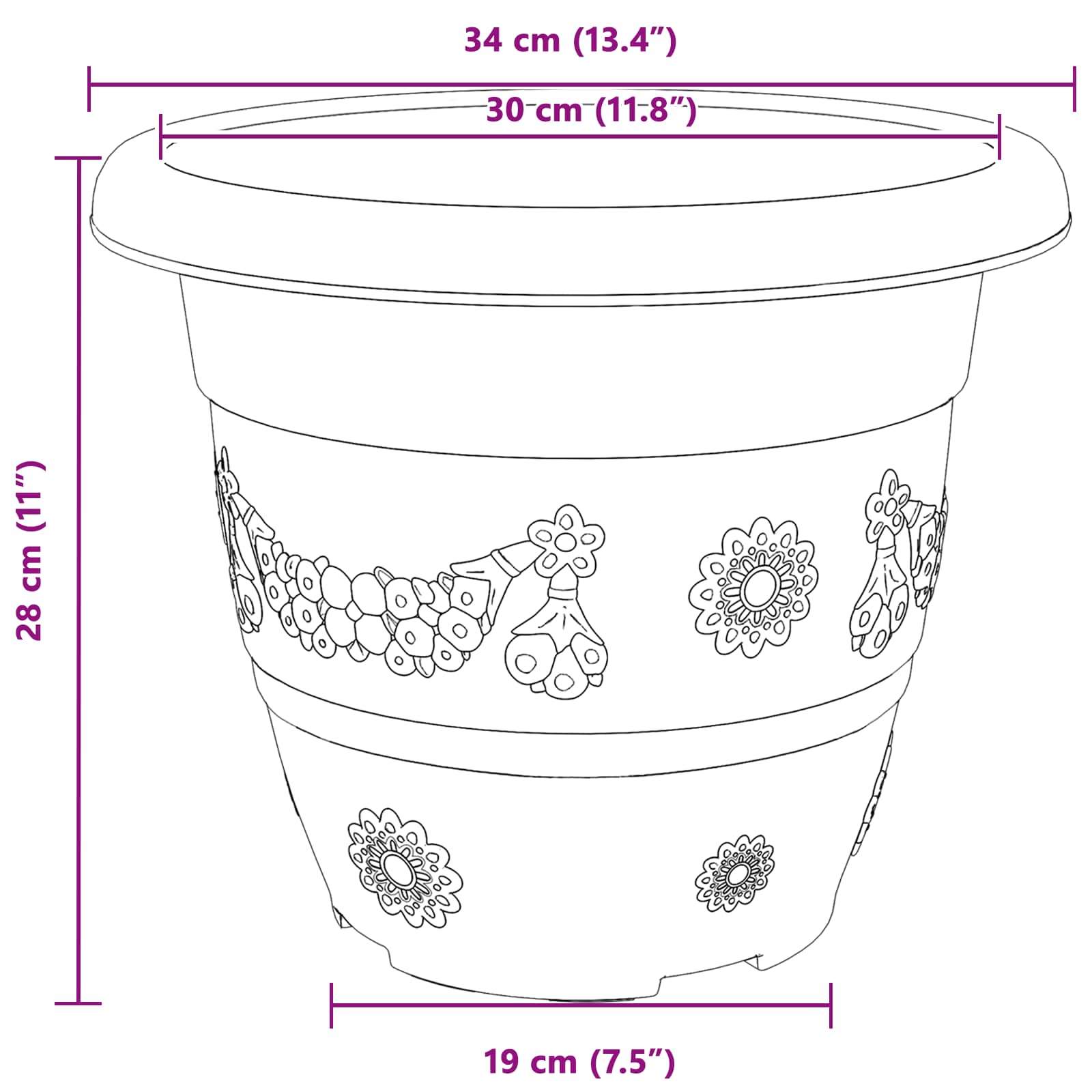 Plantenpotten 24 pcs Baksteenrood Ø 26 x 21.5 cm Kunststof image 11