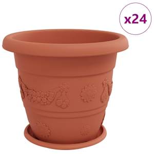 Květináče 24 pcs Cihlově červená Ø 39 x 32 cm Plast - obrázek 2