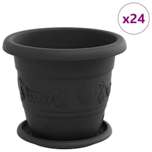 Květináče 24 pcs Černá Ø 26 x 21.5 cm Plast - obrázek 2