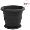 vidaXL Taimepotid 24 tk Must &Oslash; 26 x 21.5 cm Plastmass