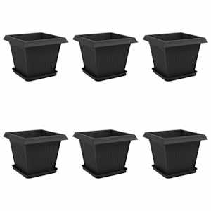 Květináče 6 pcs Černá 33 x 33 x 26 cm Plast - obrázek 2