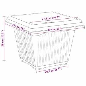 Květináče 6 pcs Černá 33 x 33 x 26 cm Plast - obrázek 11