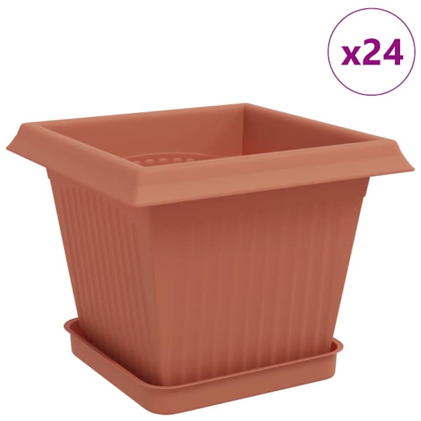 vidaXL Taimepotid 24 tk Kohviroosa Plastmass