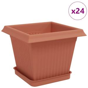 Květináče 24 pcs Cihlově červená 20 x 20 x 16 cm Plast - obrázek 2