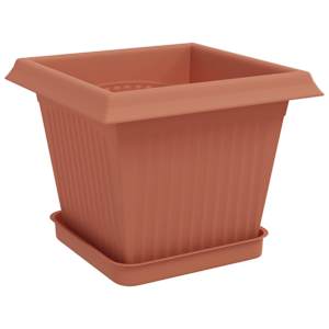 Květináče 24 pcs Cihlově červená 20 x 20 x 16 cm Plast - obrázek 5