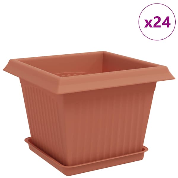 vidaXL Taimepotid 24 tk Kohviroosa Plastmass