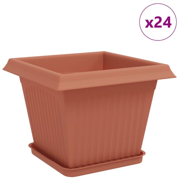 vidaXL Taimepotid 24 tk Kohviroosa Plastmass
