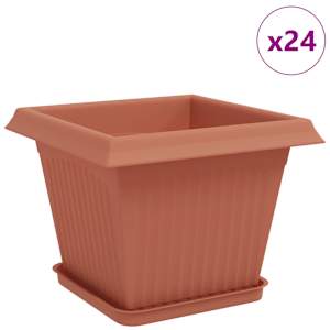 Květináče 24 pcs Cihlově červená 28,5 x 28,5 x 22 cm Plast - obrázek 2
