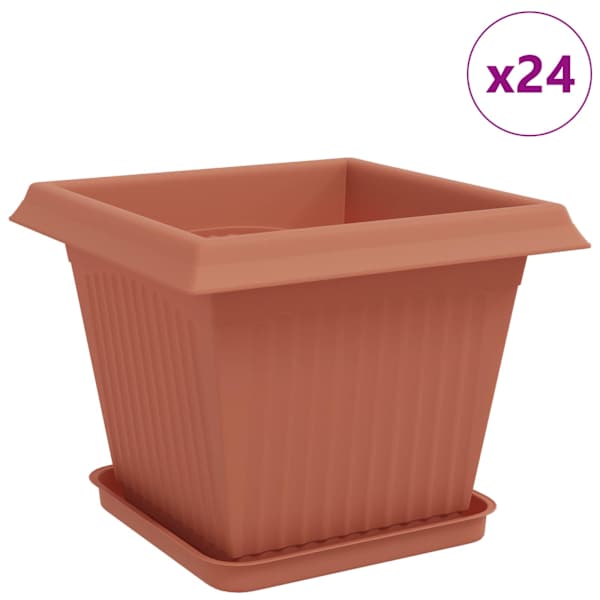 vidaXL Taimepotid 24 tk Kohviroosa Plastmass