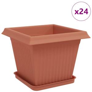 Květináče 24 pcs Cihlově červená 33 x 33 x 26 cm Plast - obrázek 2
