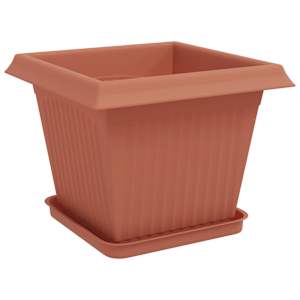 Květináče 24 pcs Cihlově červená 33 x 33 x 26 cm Plast - obrázek 5