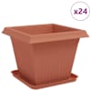 vidaXL Taimepotid 24 tk Kohviroosa Plastmass