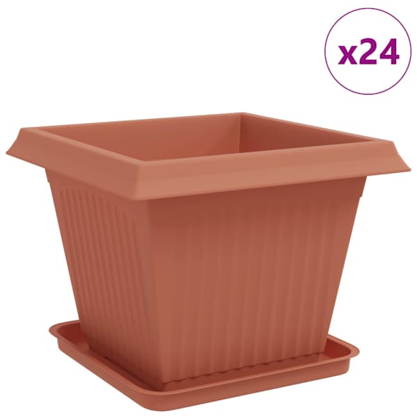 vidaXL Taimepotid 24 tk Kohviroosa Plastmass