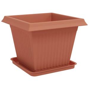 Květináče 24 pcs Cihlově červená 43 x 43 x 33,5 cm Plast - obrázek 5