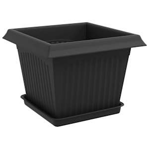 Květináče 24 pcs Černá 23 x 23 x 17,5 cm Plast - obrázek 5