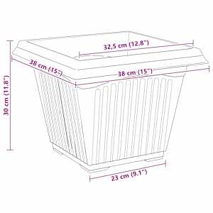 Květináče 24 pcs Černá 38 x 38 x 30 cm Plast - obrázek 11