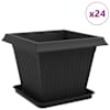 vidaXL Taimepotid 24 tk Must Plastmass