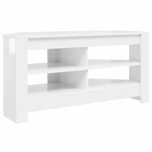 RohováskříňnaTV Vysoce lesklá bílá 102 x 40,5 x 45 cm - obrázek 2