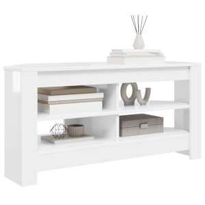 RohováskříňnaTV Vysoce lesklá bílá 102 x 40,5 x 45 cm - obrázek 3
