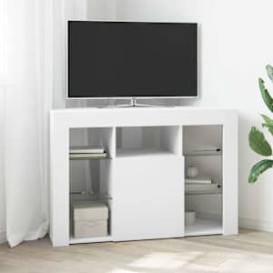 Rohový LED TV stojan Nástěnný Bílá 100x40x68cm kompozitní dřevo - obrázek 1