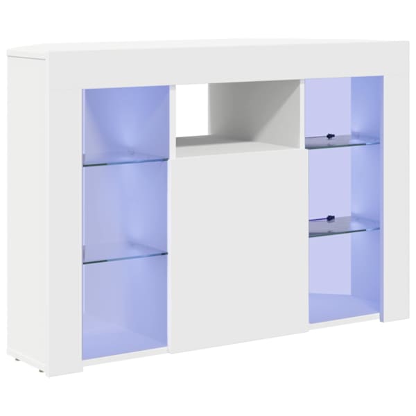 vidaXL Nurgas LED TV kapp 100x40x68cm Valge Tehispuit