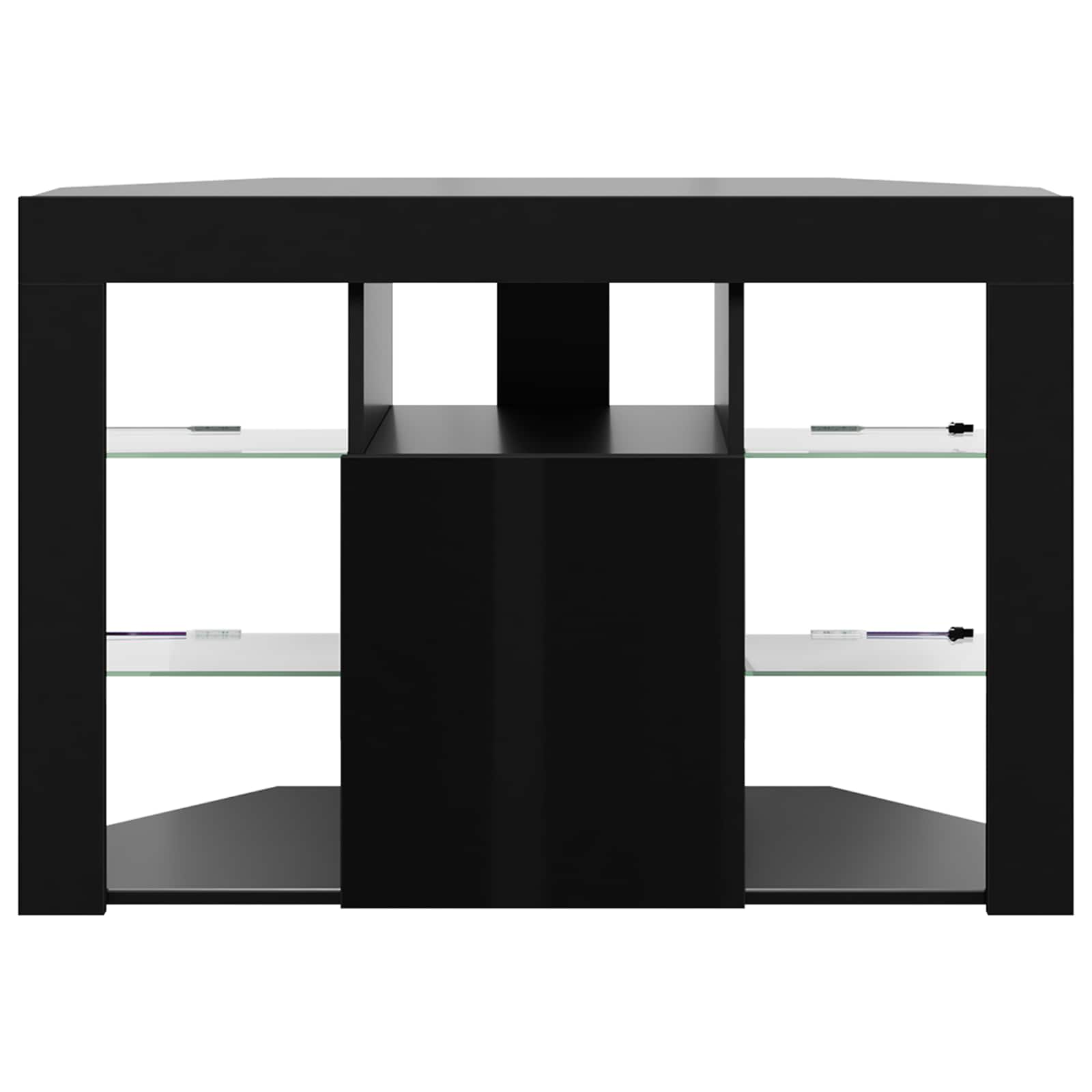 Kotna LED TV omarica 100x40x68cm Črna Inženirski les