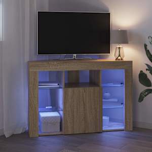 Rohový LED TV stojan Sonoma dub 100x40x68cm kompozitní dřevo - obrázek 5