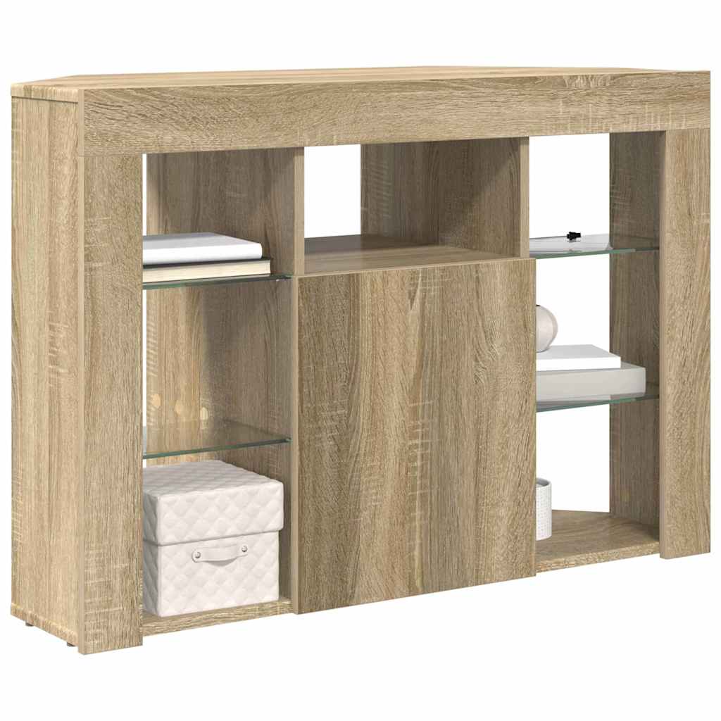 vidaXL Hoek LED TV Kast Sonoma Eiken 102 x 40 x 68 cm Bewerkt hout