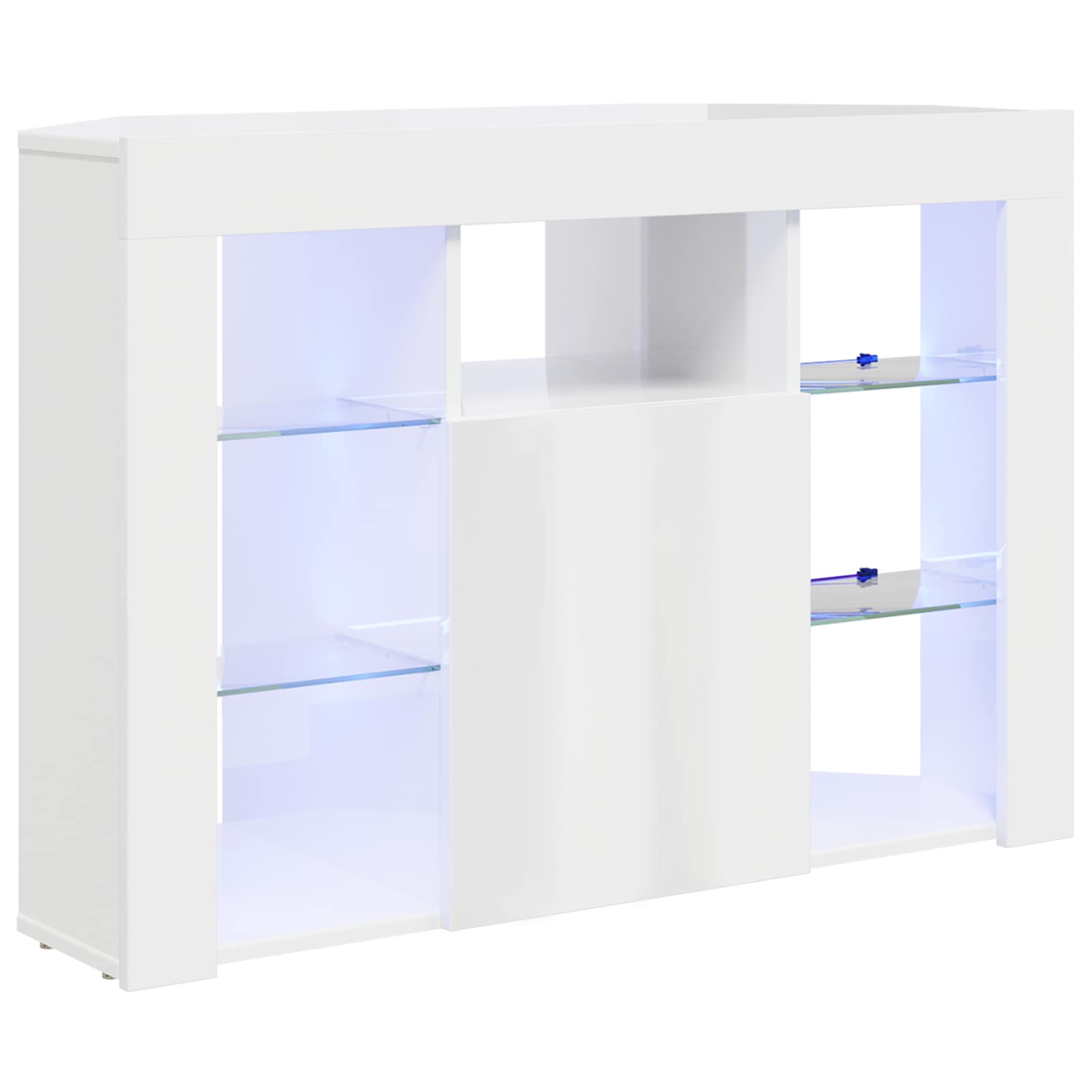 Eck-LED-TV-Schrank 100x40x68cm Hochglanz Weiß Holzwerkstoff – Ansicht 2