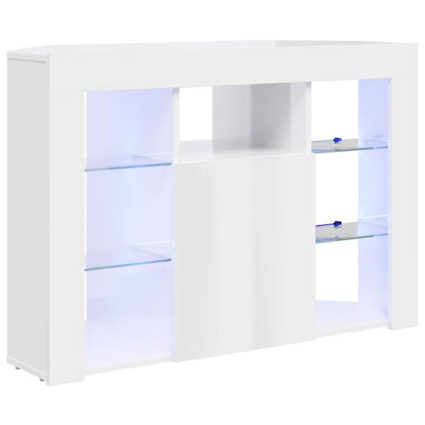 vidaXL Nurgas LED TV kapp 100x40x68cm Korke l&auml;ikega Valge Tehispuit