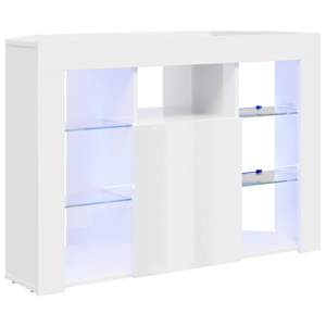 Rohový LED TV stojan Nástěnný Vysoce lesklá bílá 100x40x68cm - obrázek 2