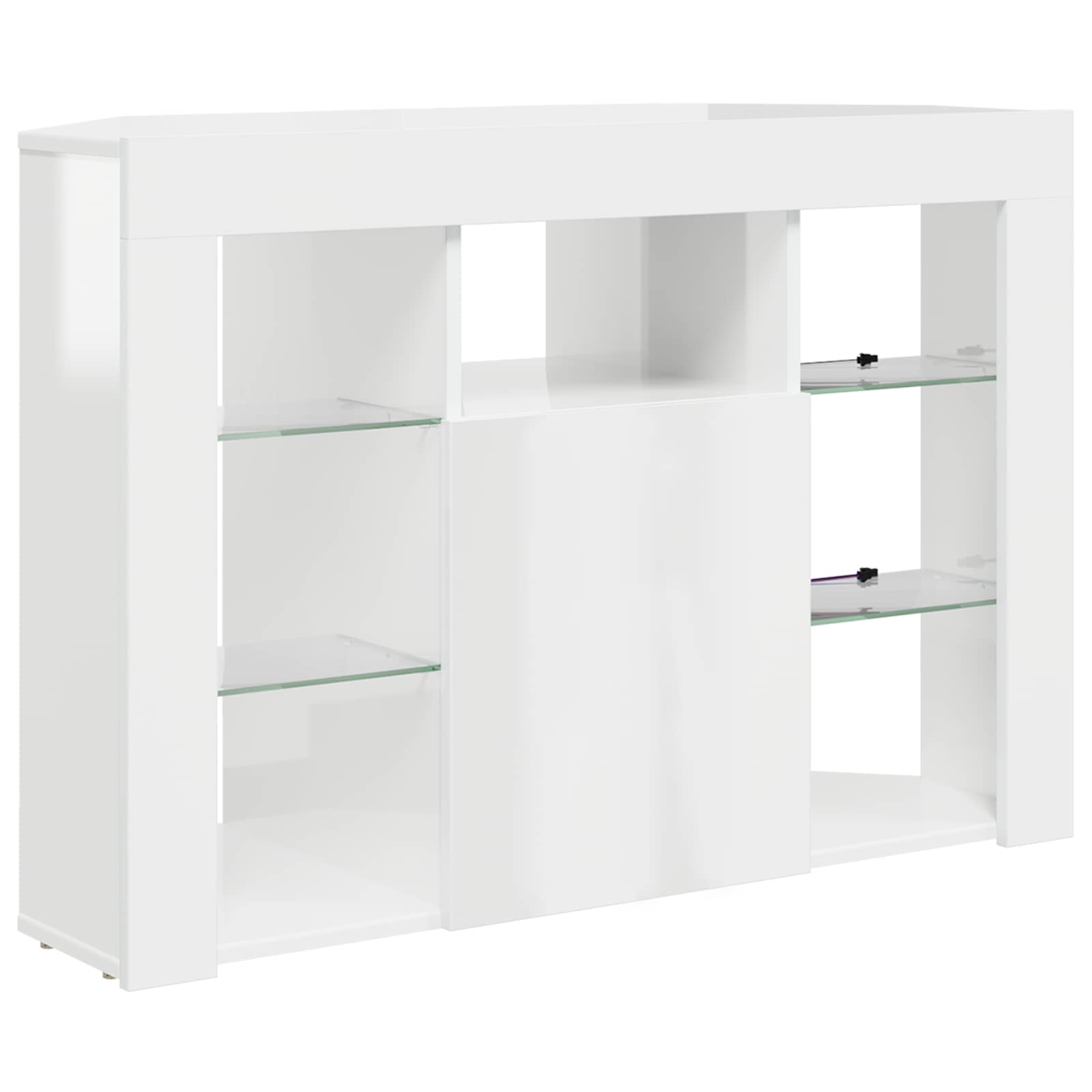 Eck-LED-TV-Schrank 100x40x68cm Hochglanz Weiß Holzwerkstoff – Ansicht 6