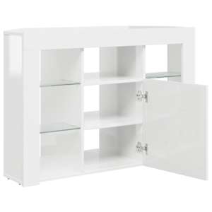Rohový LED TV stojan Nástěnný Vysoce lesklá bílá 100x40x68cm - obrázek 7