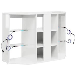 Rohový LED TV stojan Nástěnný Vysoce lesklá bílá 100x40x68cm - obrázek 10