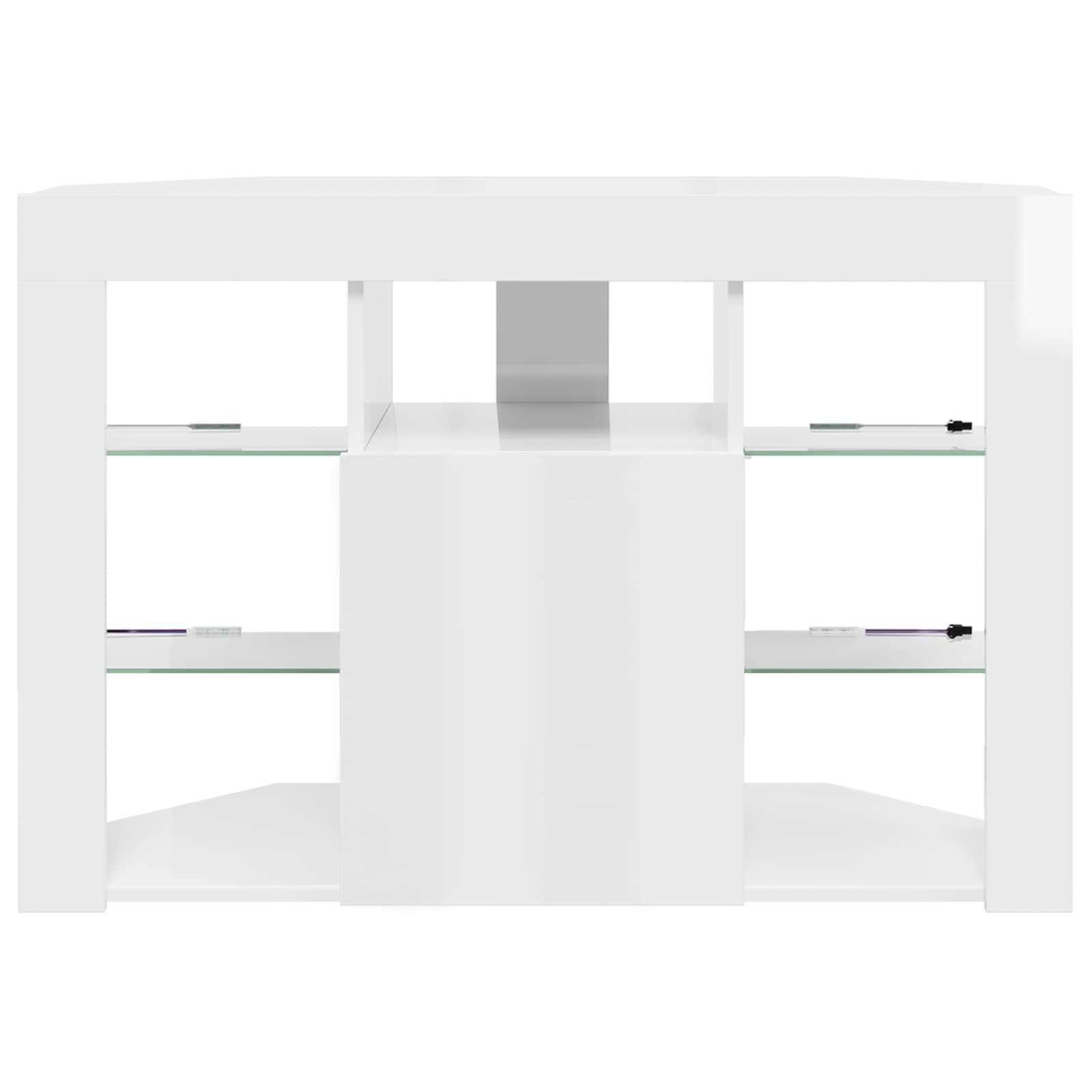Eck-LED-TV-Schrank 100x40x68cm Hochglanz Weiß Holzwerkstoff – Ansicht 8