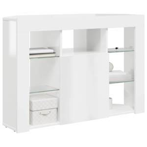 Rohový LED TV stojan Nástěnný Vysoce lesklá bílá 100x40x68cm - obrázek 3