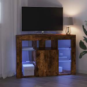 Rohový LED TV stojan Kouřový dub 100x40x68cm kompozitní dřevo - obrázek 5