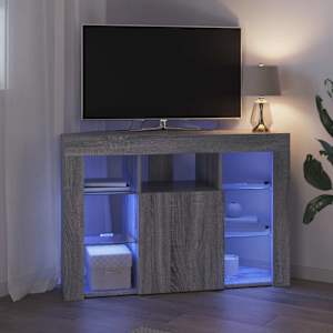 Rohový LED TV stojan Šedá Sonoma 100x40x68cm kompozitní dřevo - obrázek 5