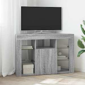 Rohový LED TV stojan Šedá Sonoma 100x40x68cm kompozitní dřevo - obrázek 1